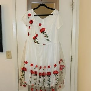 Retro stage floral dress